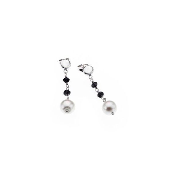 PENDIENTES LARGOS MUJER PLATA Y PERLAS LOTUS LP1066-4/1