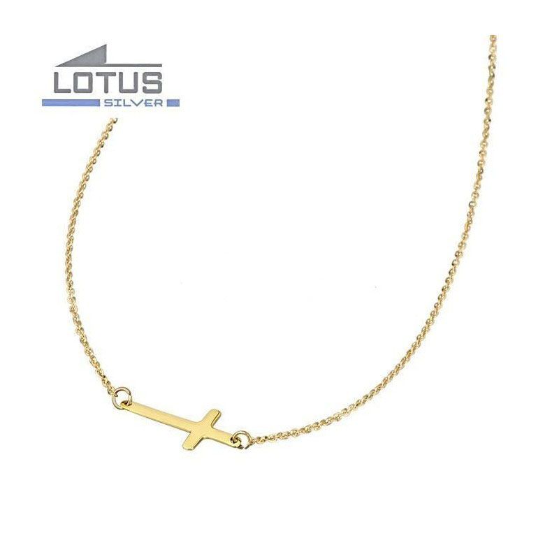 COLLAR MUJER PLATA DORADO LOTUS LP1223-1/1 CRUZ