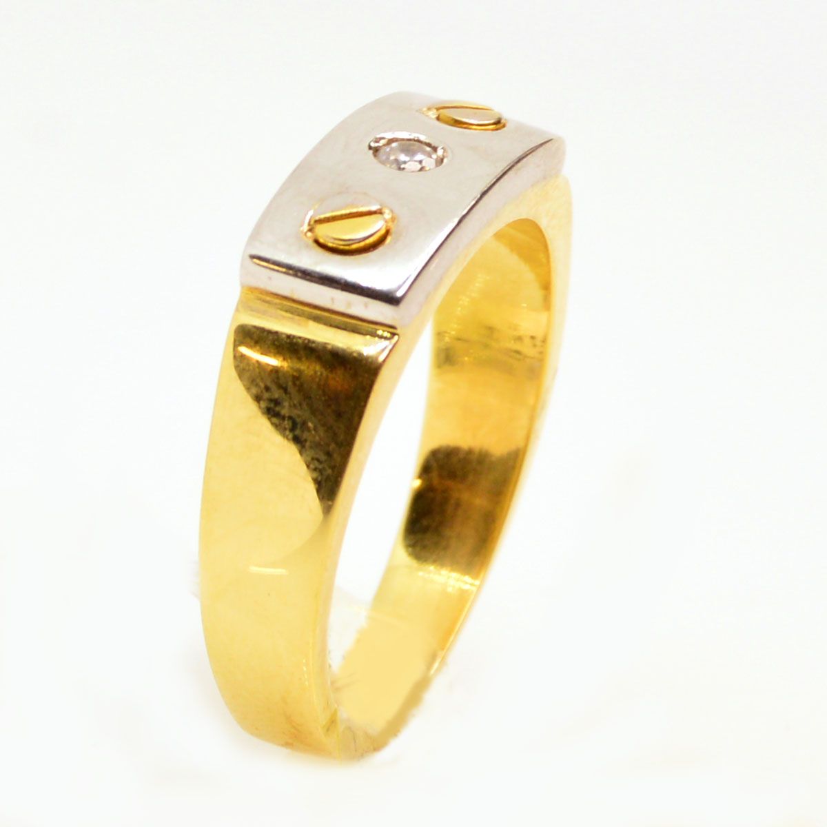 SOLITARIO HOMBRE 18 K BICOLOR CON CIRCONITA  7861VI