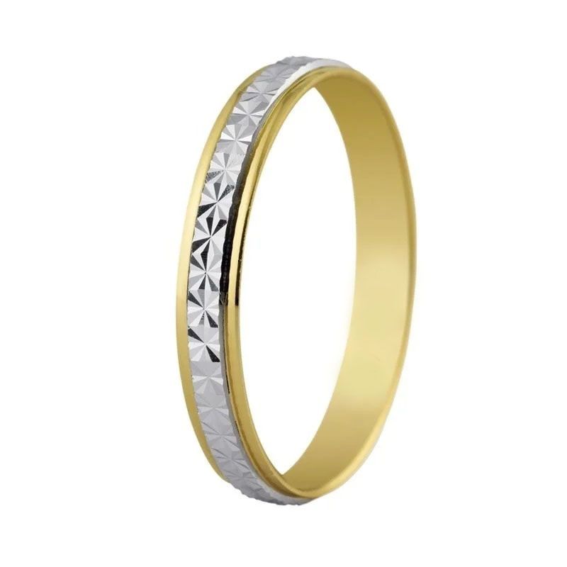 ALIANZA ORO 18K PLANA 3MM BICOLOR 60720
