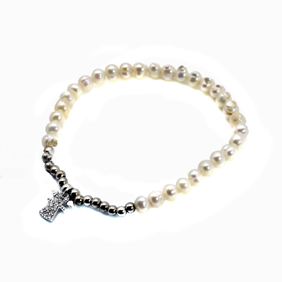 PULSERA MUJER PLATA Y PERLAS COLGANTE NIÑA 40300