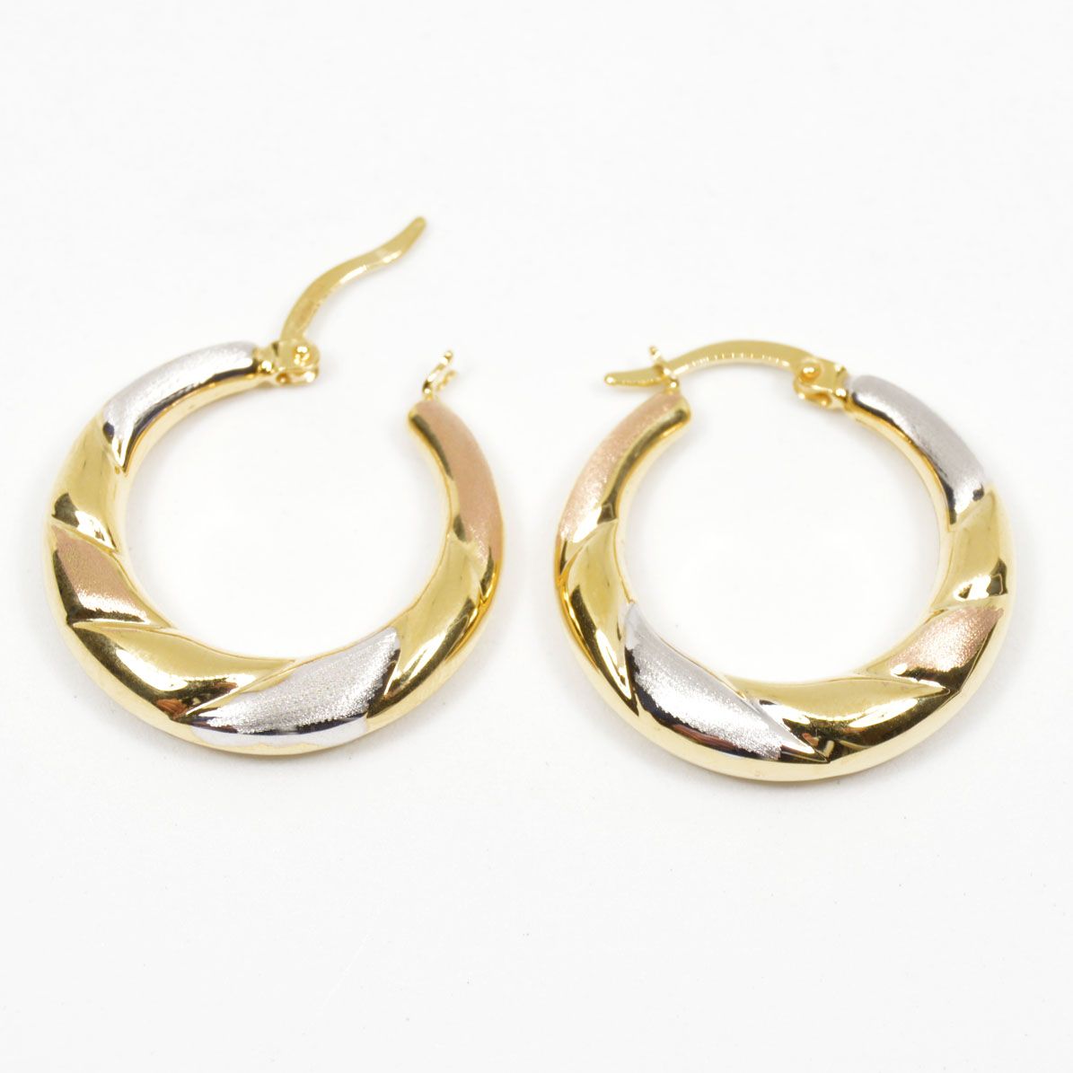 PENDIENTES MUJER ORO 18K ARO TRICOLOR 3258