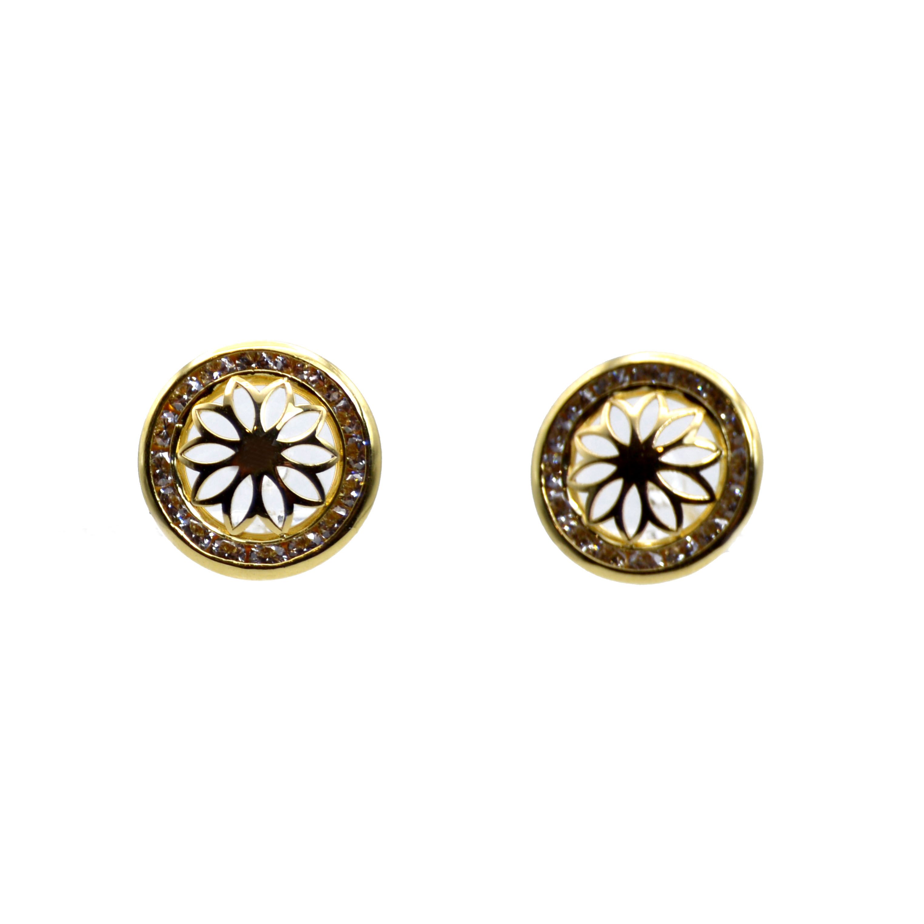 PENDIENTES ORO 18K Y CIRCONITAS 