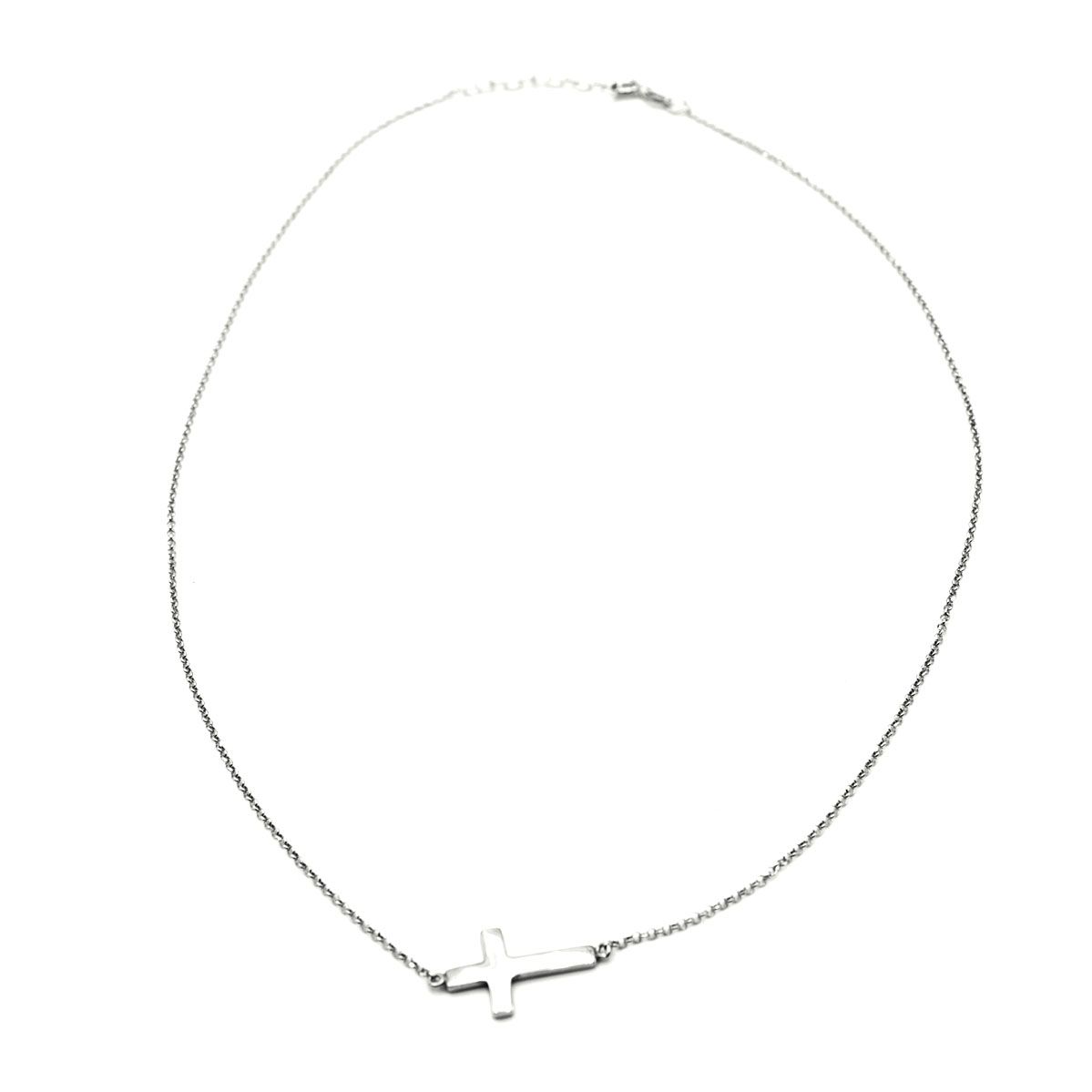 COLLAR MUJER PLATA C/CRUZ 27219