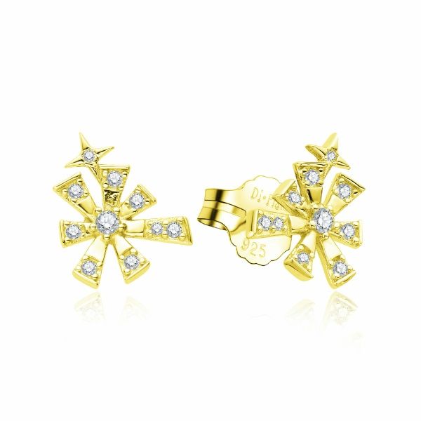 PENDIENTES MUJER PLATA DE LEY 925 DORADO 24838/Y
