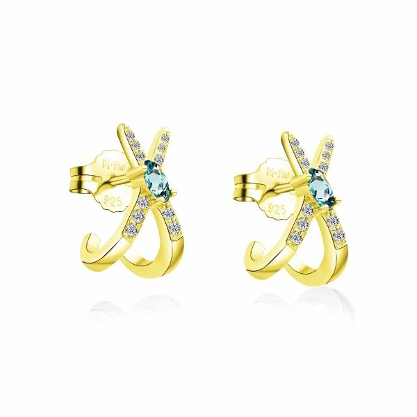 PENDIENTES MUJER PLATA DE LEY 925 DORADO 24842/AG