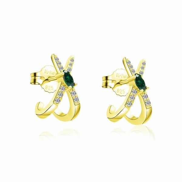 PENDIENTES MUJER PLATA DE LEY 925 DORADO 24842/E