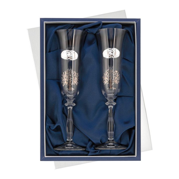 ESTUCHE JUEGO DE COPAS DE CHAMPAGNE BODA O ANIVERSARIO GA4307A